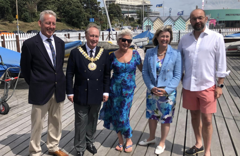 (L-R) Commodore David Coe, Mayor Stephen Habermel, Mrs Phillipa Coe, Anna Firth MP and Sir James Duddridge MP at the Alexandra Yacht Club’s 150th Anniversary Celebrations