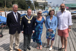 (L-R) Commodore David Coe, Mayor Stephen Habermel, Mrs Phillipa Coe, Anna Firth MP and Sir James Duddridge MP at the Alexandra Yacht Club’s 150th Anniversary Celebrations