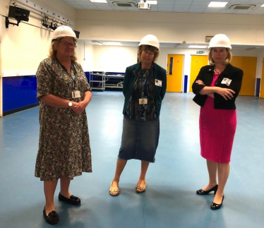 Anna at Kingsdown School with Head, Louise Robinson and SCC Cabinet member, Mrs Helen Boyd 